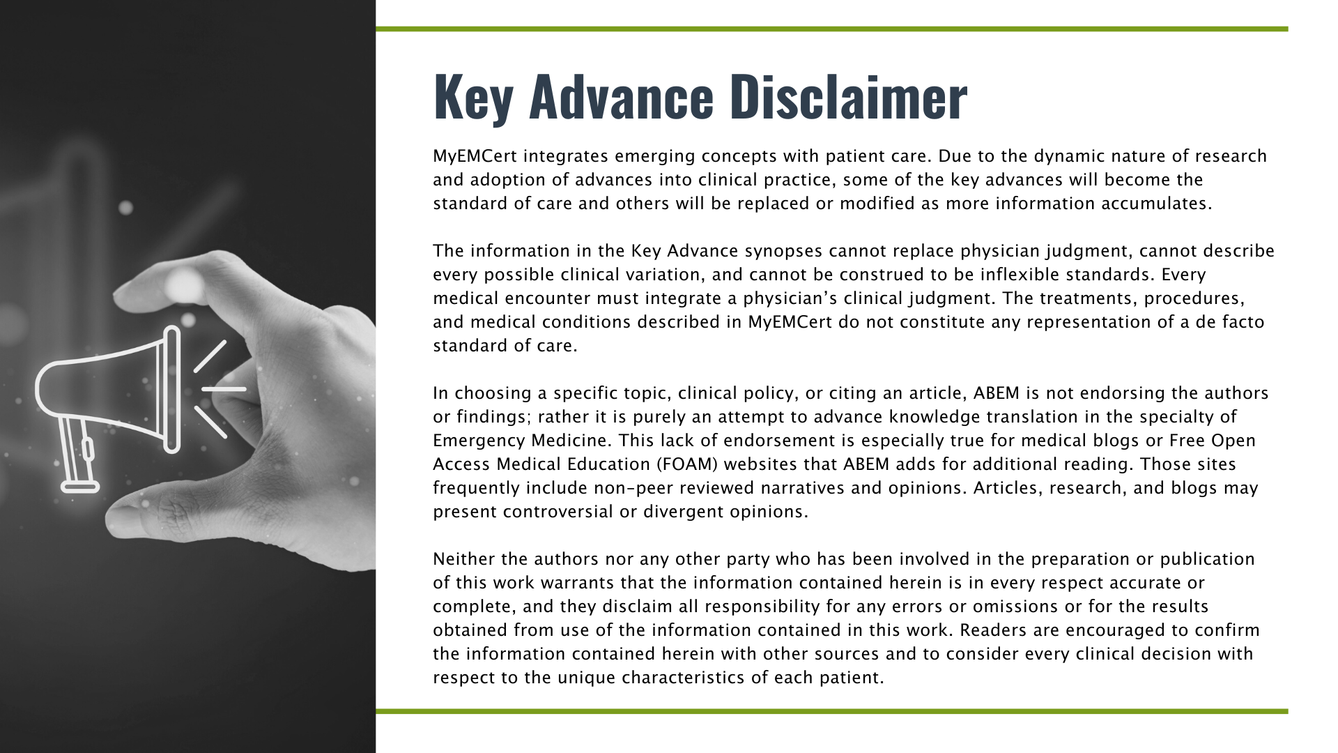 Key Advance Disclaimer